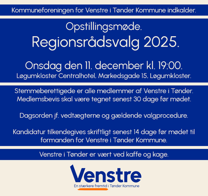 Opstillingsmøde Regionsrådsvalg 2025